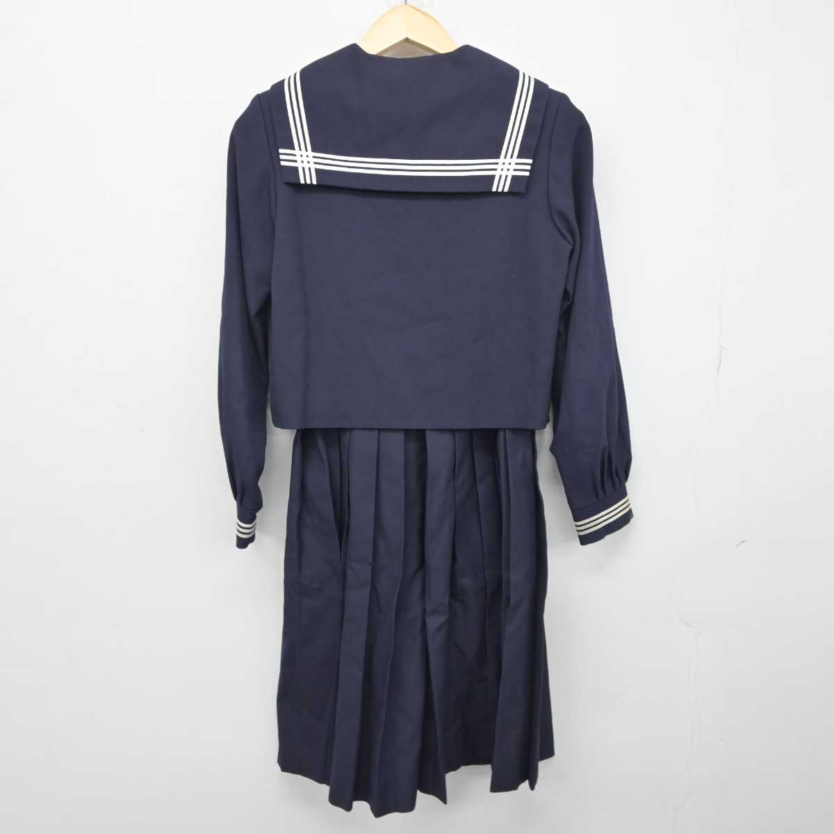 【中古】茨城県 笠間市立稲田中学校 女子制服 2点 (セーラー服・ジャンパースカート) sf045470