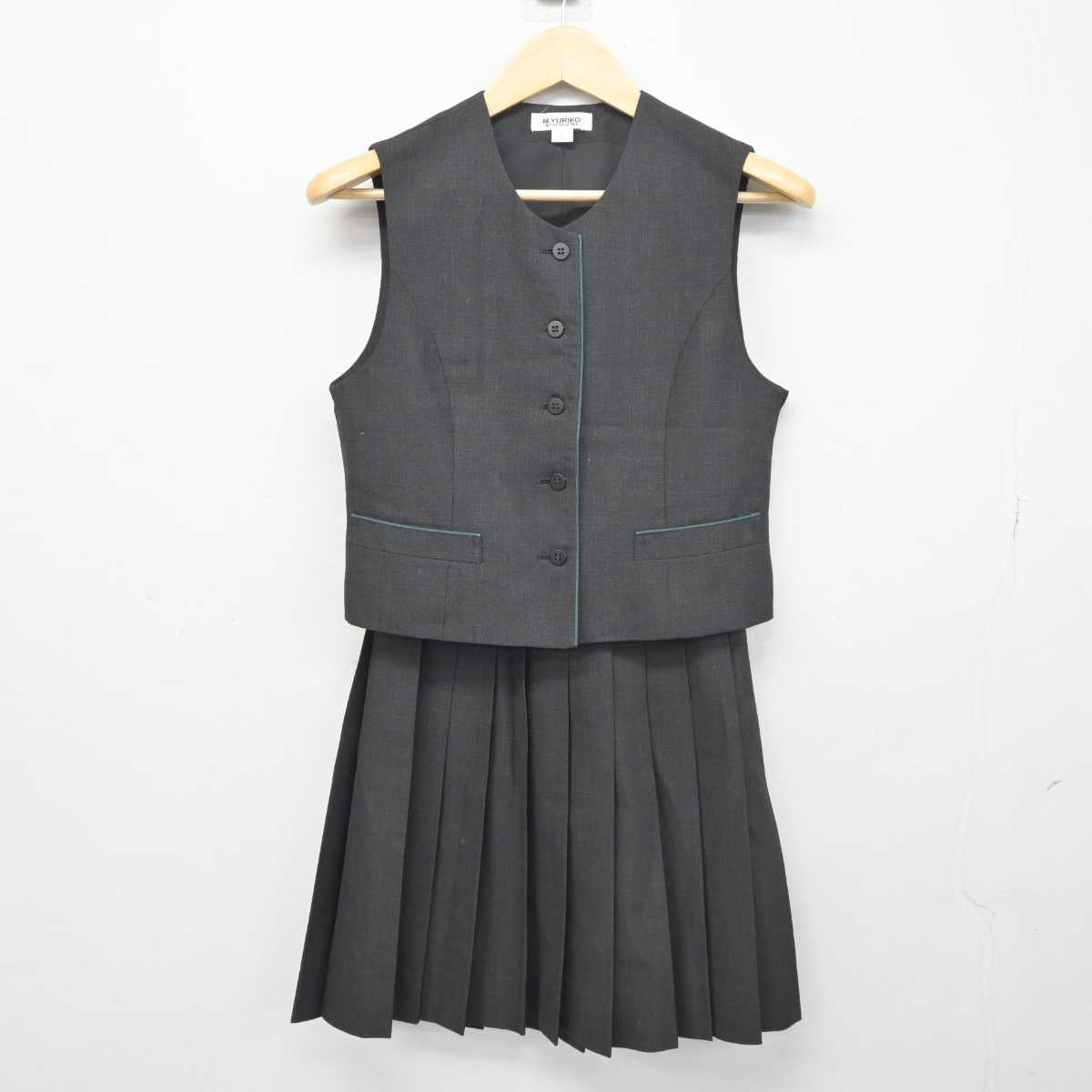 【中古】神奈川県 鎌倉女子大学高等部 女子制服 2点 (ベスト・スカート) sf045476