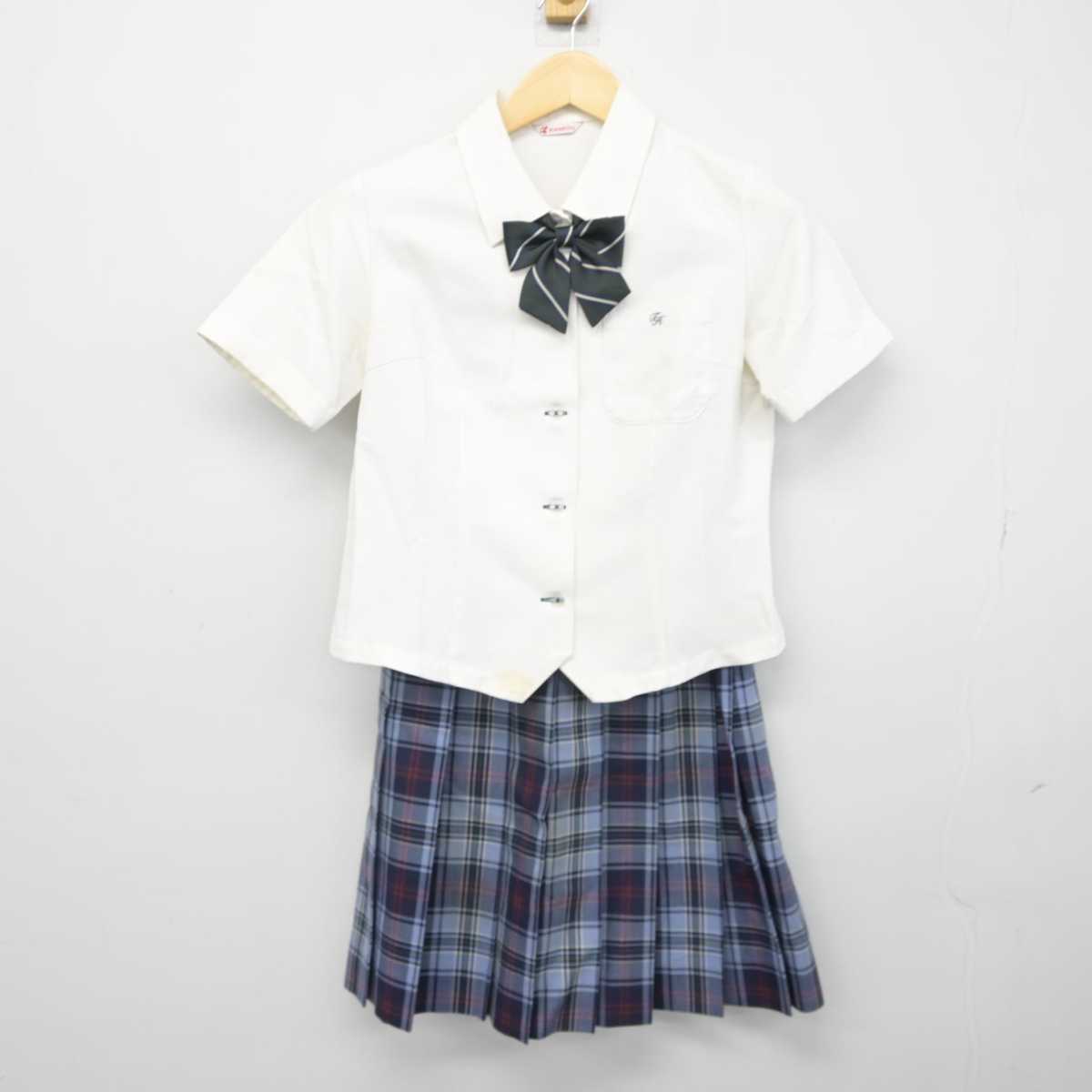 【中古】千葉県 東葉高等学校 女子制服 3点 (シャツ・スカート) sf045489