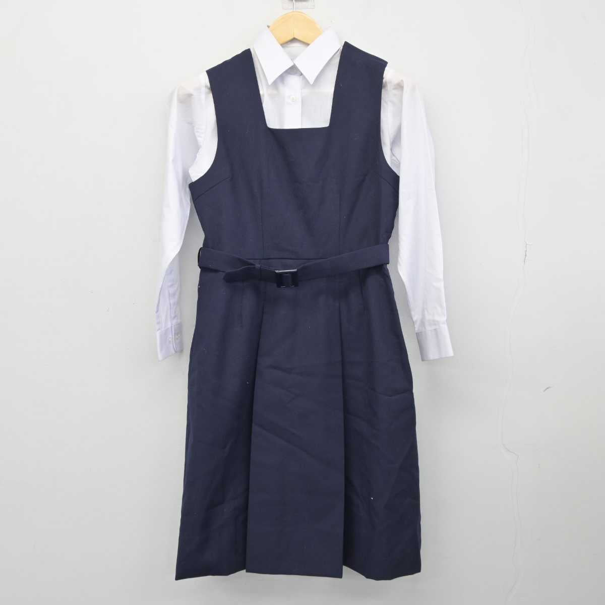 【中古】神奈川県 横浜市立鶴ケ峯中学校 女子制服 3点 (ブレザー・シャツ・ジャンパースカート) sf045524