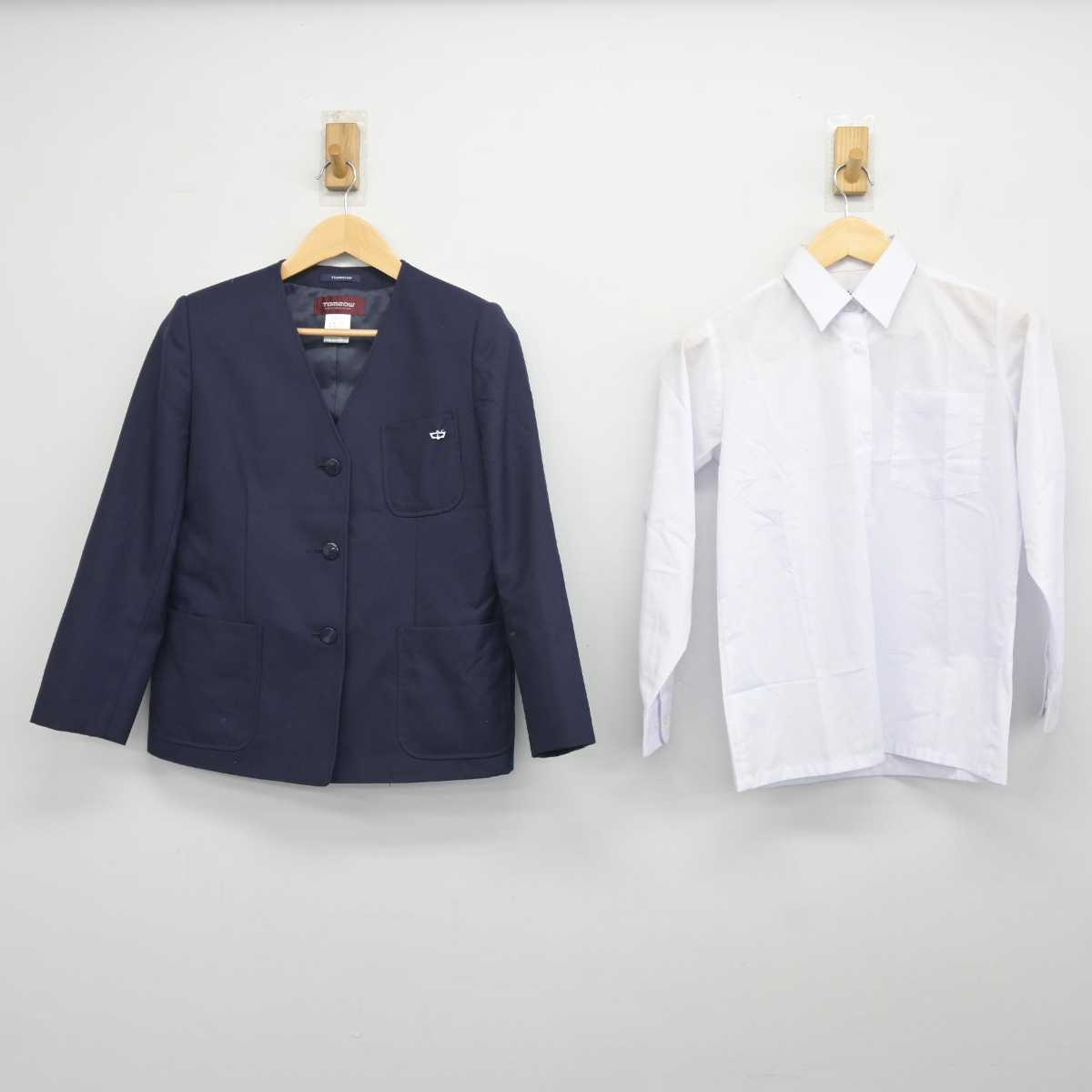 【中古】神奈川県 横浜市立鶴ケ峯中学校 女子制服 3点 (ブレザー・シャツ・ジャンパースカート) sf045524