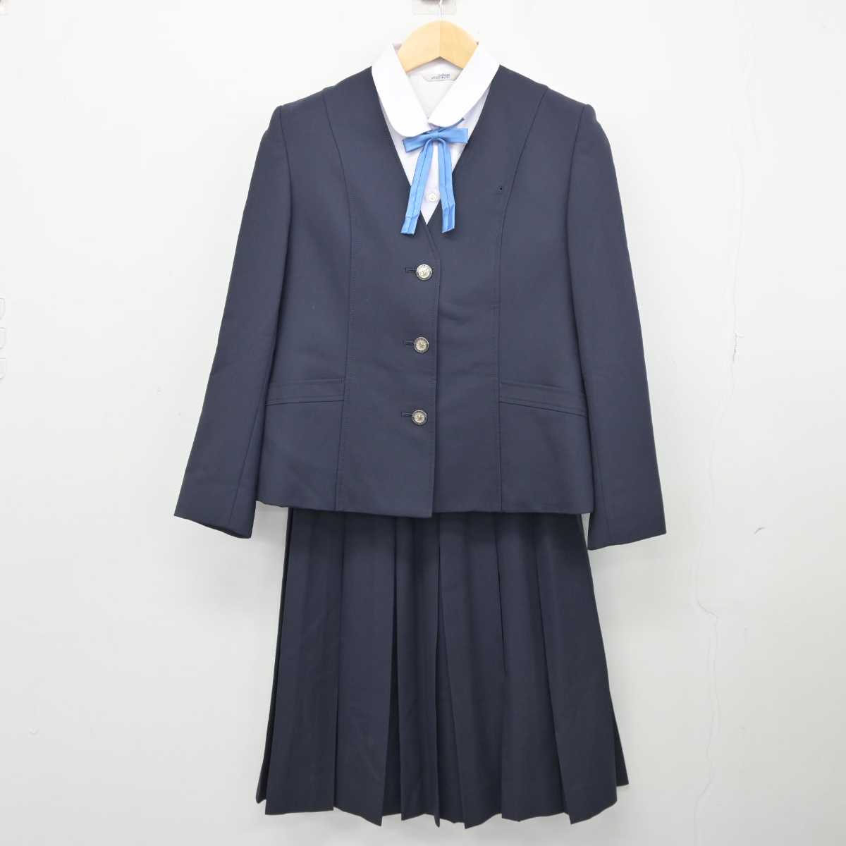 【中古】愛知県 名古屋南高等学校 女子制服 6点 (ブレザー・ベスト・シャツ・スカート) sf045553