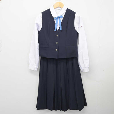 【中古】愛知県 名古屋南高等学校 女子制服 6点 (ブレザー・ベスト・シャツ・スカート) sf045553