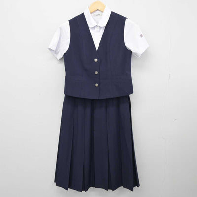 【中古】愛知県 名古屋南高等学校 女子制服 3点 (ベスト・シャツ・スカート) sf045554