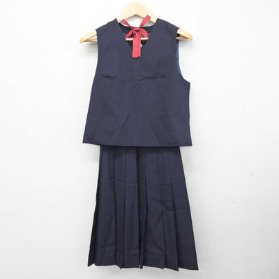 【中古】群馬県 高崎市立高南中学校 女子制服 5点 (ブレザー・ベスト・スカート・スカート) sf045556