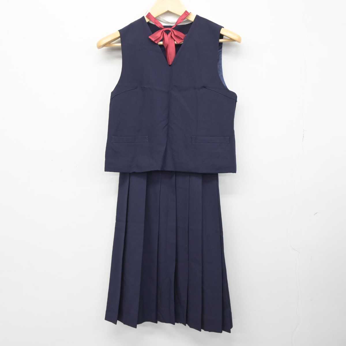 【中古】群馬県 高崎市立高南中学校 女子制服 4点 (ブレザー・ベスト・スカート) sf045558