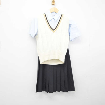 【中古】宮崎県 日向学院高等学校 女子制服 3点 (シャツ・ニットベスト・スカート) sf045571