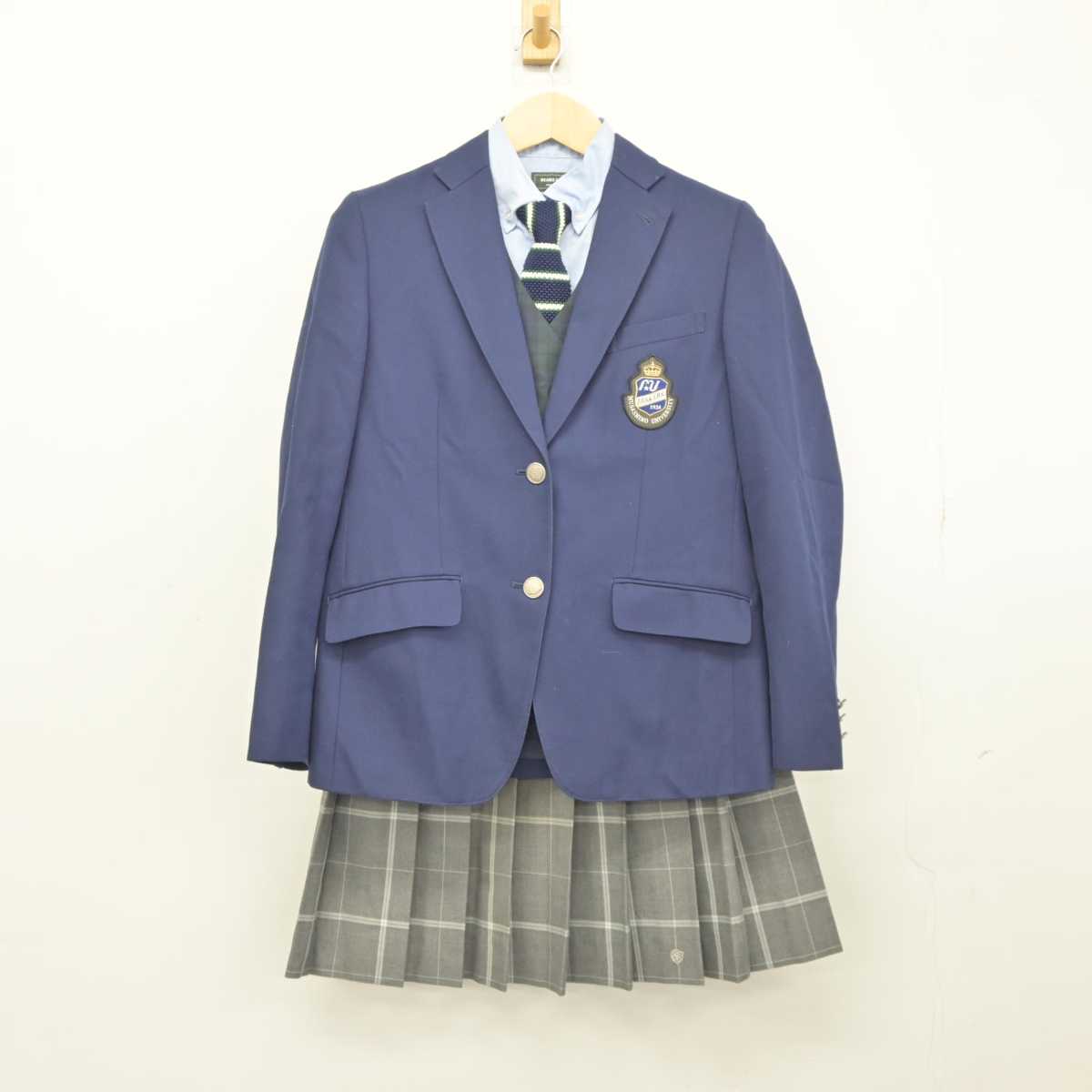 【中古】東京都 武蔵野大学高等学校 女子制服 5点 (ブレザー・シャツ・ベスト・スカート) sf045578