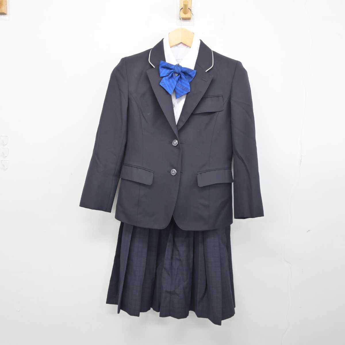 【中古】福岡県 松山中学校 女子制服 4点 (ブレザー・シャツ・スカート) sf045603