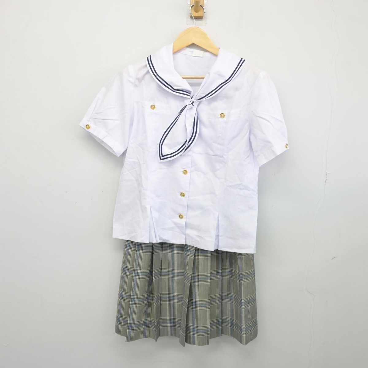 【中古】秋田県 大館桂高等学校/旧制服 女子制服 2点 (シャツ・スカート) sf045619