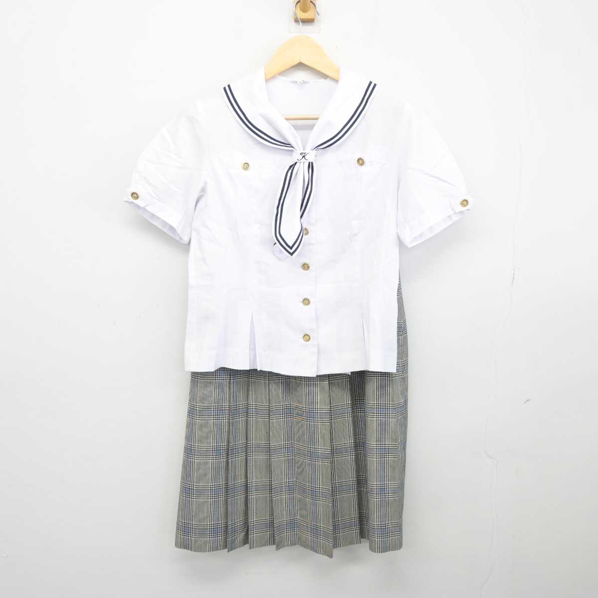 【中古】秋田県 大館桂高等学校/旧制服 女子制服 2点 (シャツ・スカート) sf045620