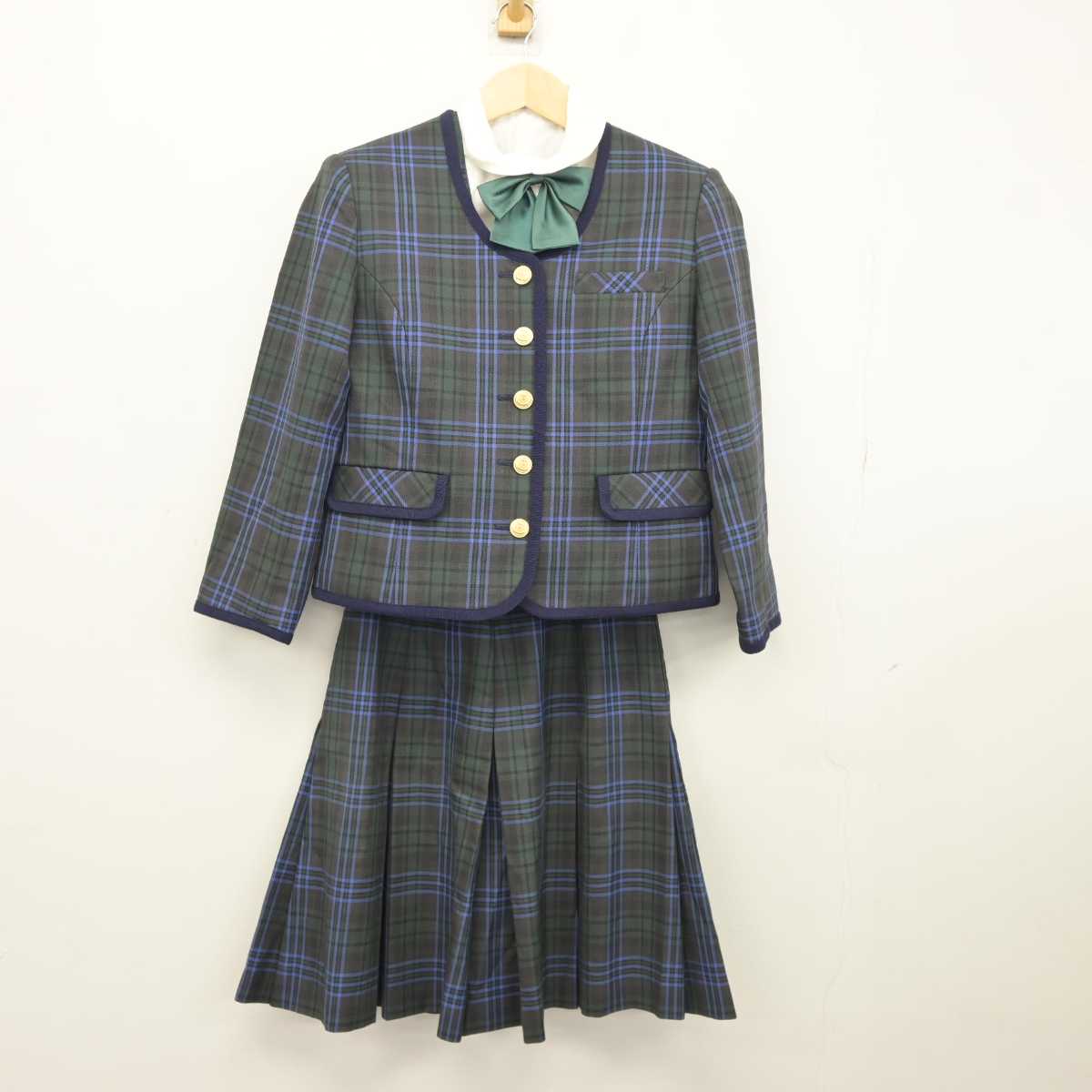 【中古】秋田県 大館桂高等学校/旧制服 女子制服 5点 (ブレザー・シャツ・ベスト・スカート) sf045625