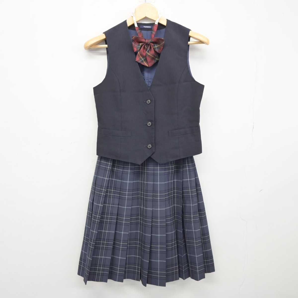 【中古】香川県 飯山高等学校 女子制服 3点 (ベスト・スカート) sf045629