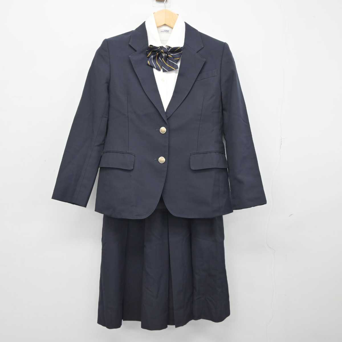 【中古】香川県 飯山高等学校 看護科 女子制服 5点 (ブレザー・シャツ・ベスト・スカート) sf045631