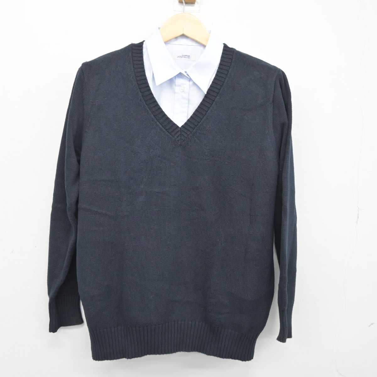 【中古】千葉県 興学社高等学院 女子制服 2点 (シャツ・ニット) sf045634