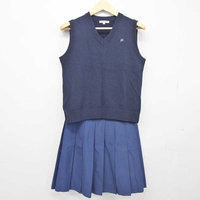 【中古】千葉県 松戸六実高等学校 女子制服 2点 (ニットベスト・スカート) sf045638