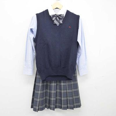 【中古】東京都 東京成徳大学高等学校 女子制服 5点 (ブレザー・シャツ・ニットベスト・スカート) sf045655