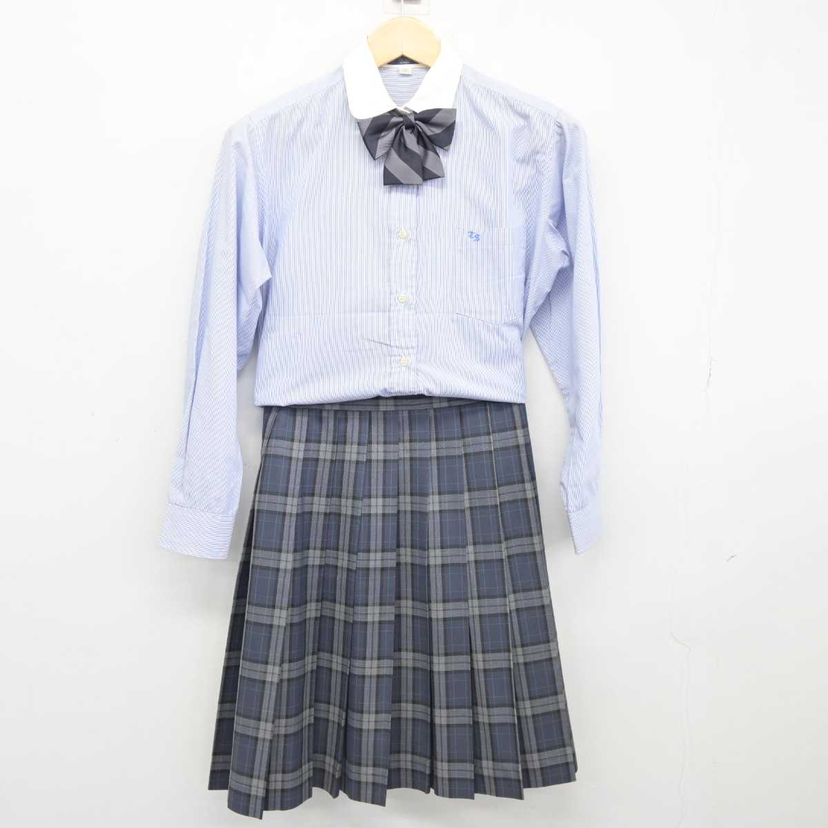 【中古】東京都 東京成徳大学高等学校 女子制服 5点 (ブレザー・シャツ・ニットベスト・スカート) sf045655