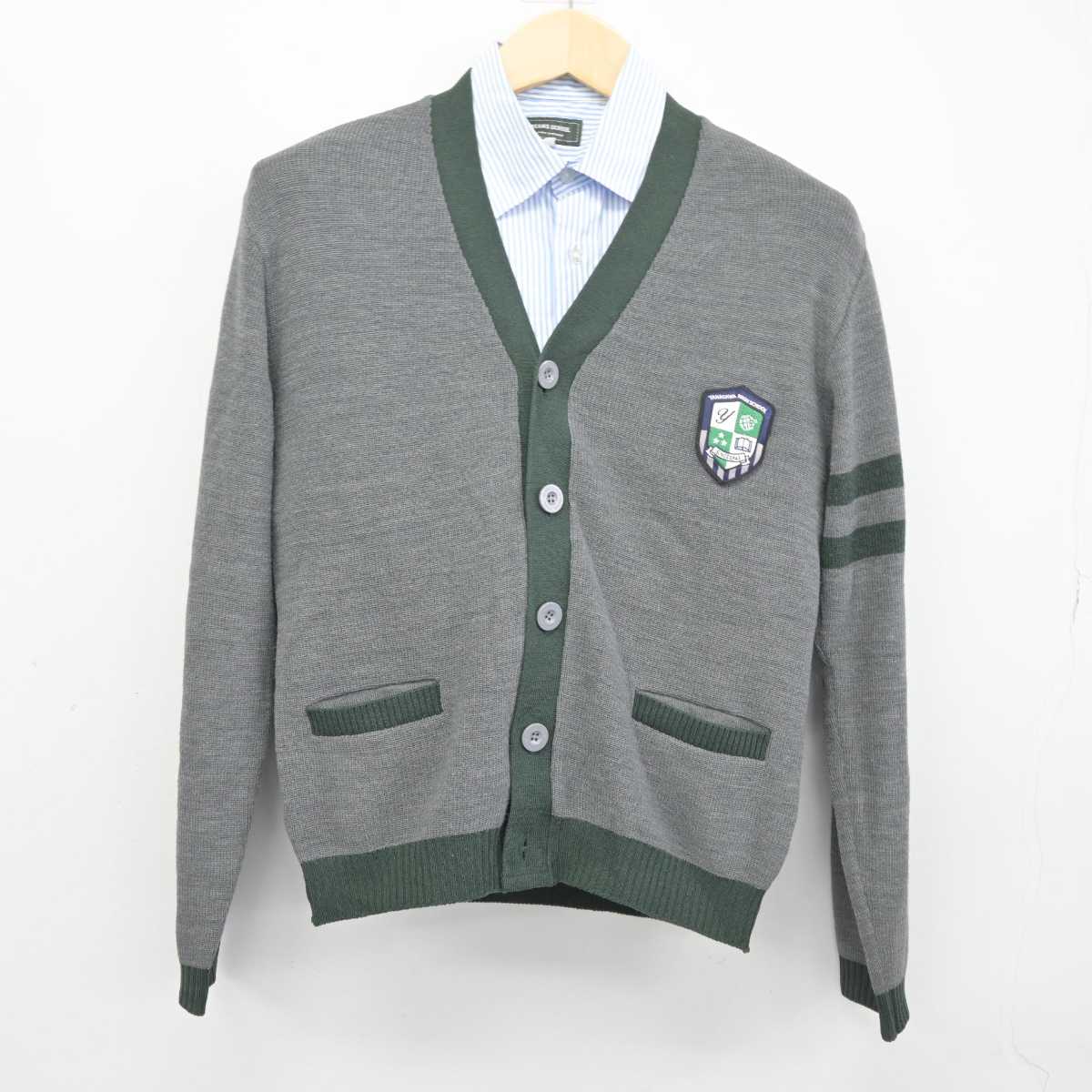 【中古】福岡県 柳川高等学校 男子制服 2点 (シャツ・ニット) sf045658