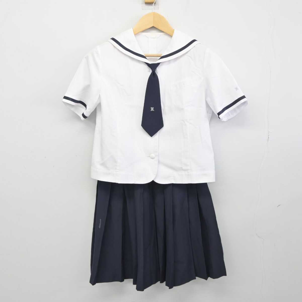 【中古】東京都 東京家政大学附属女子中学校・高等学校 女子制服 3点 (セーラー服・スカート) sf045677