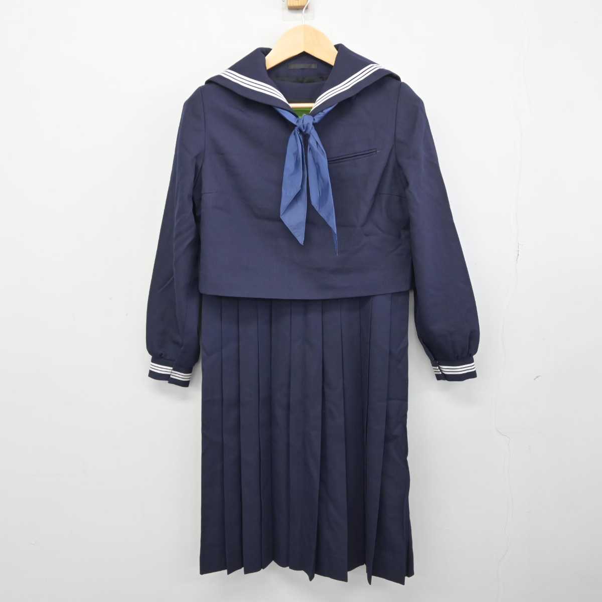 【中古】福岡県 修猷館高等学校 女子制服 3点 (セーラー服・ジャンパースカート) sf045684