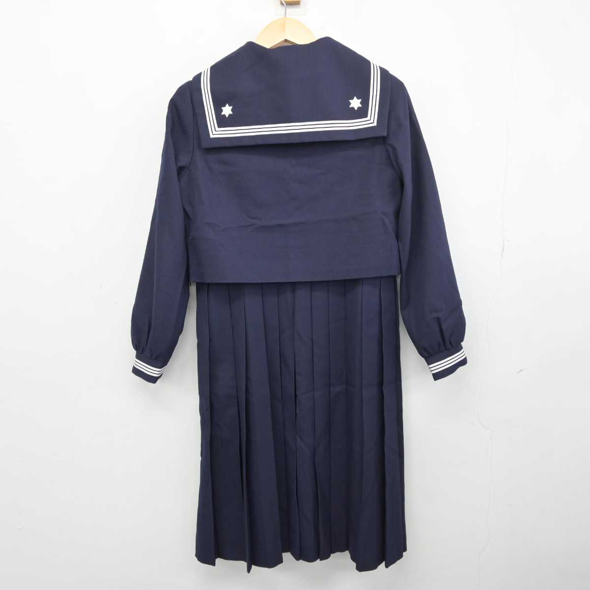 【中古】福岡県 修猷館高等学校 女子制服 3点 (セーラー服・ジャンパースカート) sf045684