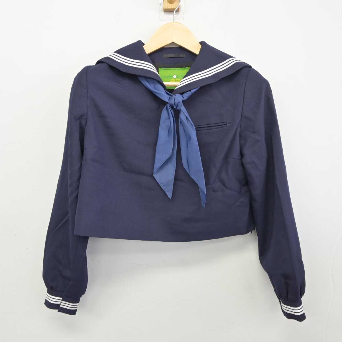 【中古】福岡県 修猷館高等学校 女子制服 3点 (セーラー服・ジャンパースカート) sf045684