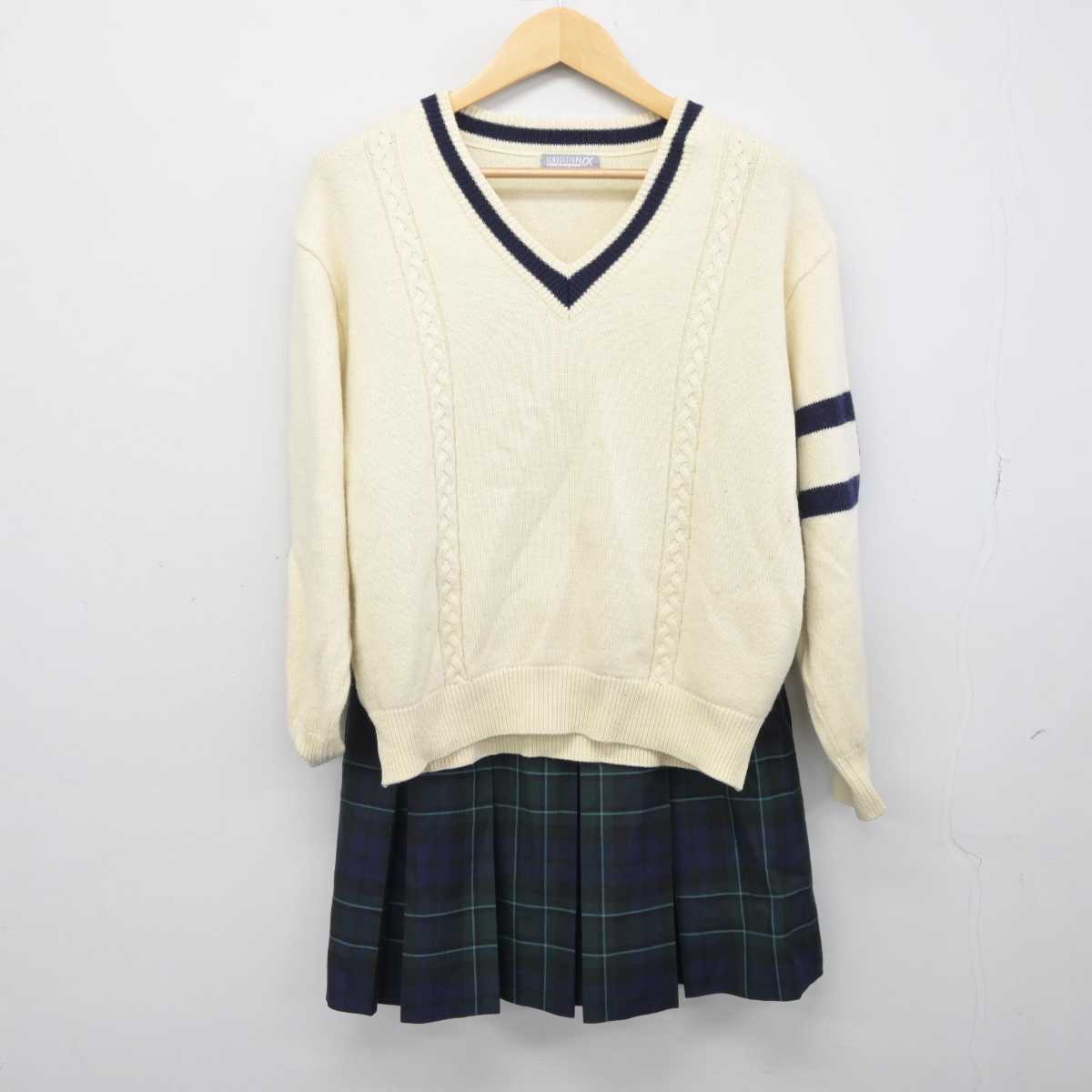 【中古】埼玉県 山村国際高等学校 女子制服 4点 (ニット・スカート) sf045687