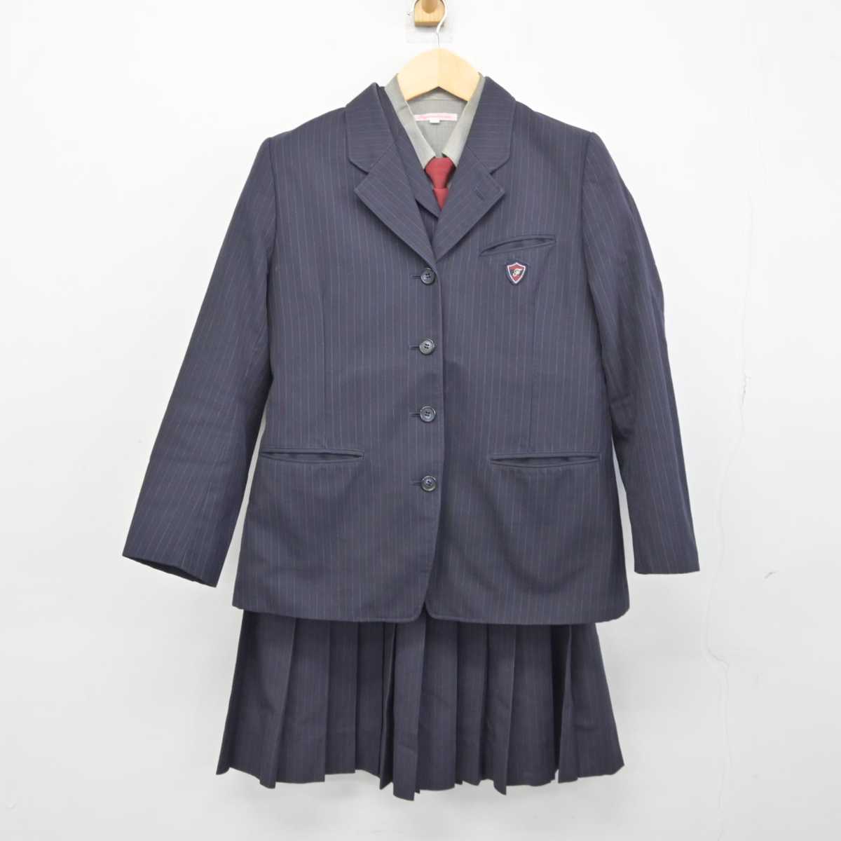 【中古】愛知県 藤ノ花女子高等学校 女子制服 5点 (ブレザー・ベスト・シャツ・スカート) sf045701