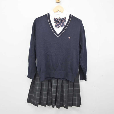 【中古】神奈川県 日本大学藤沢高等学校 女子制服 5点 (ブレザー・ニット・シャツ・スカート) sf045722