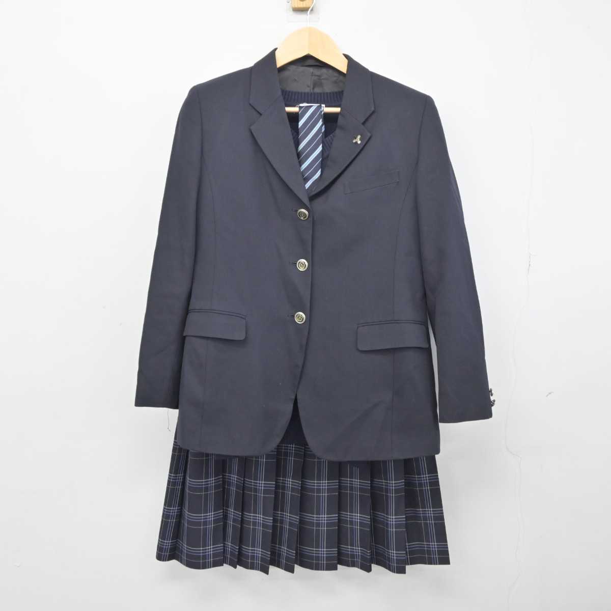 【中古】千葉県 柏市立柏高等学校 女子制服 4点 (ブレザー・ニット・スカート) sf045753