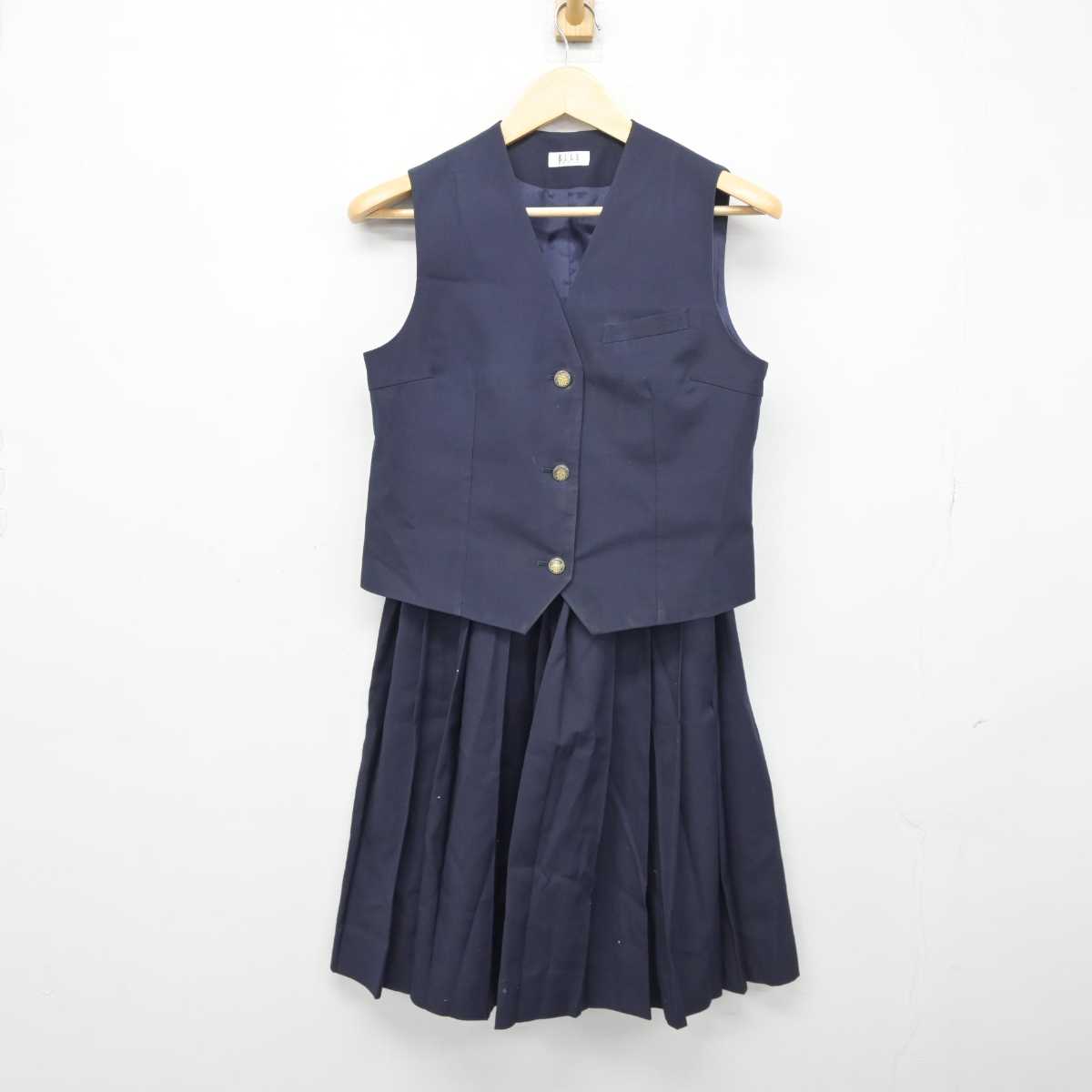 【中古】埼玉県 大宮高等学校 女子制服 2点 (ベスト・スカート) sf045774