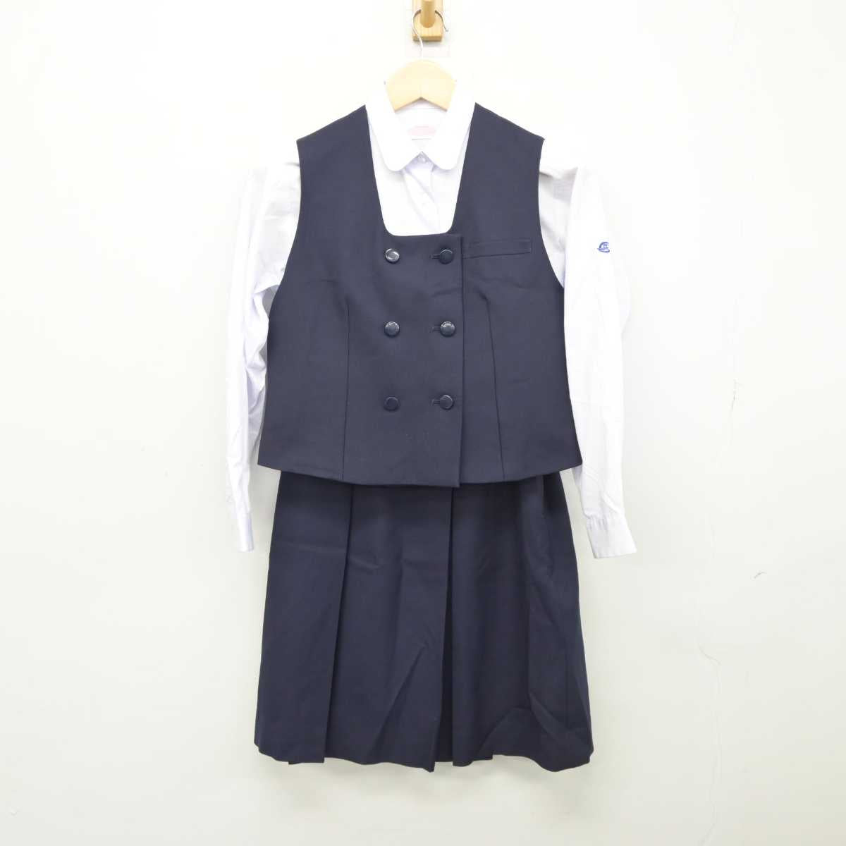 【中古】埼玉県 坂戸高等学校 女子制服 5点 (ブレザー・ベスト・シャツ・スカート) sf045778