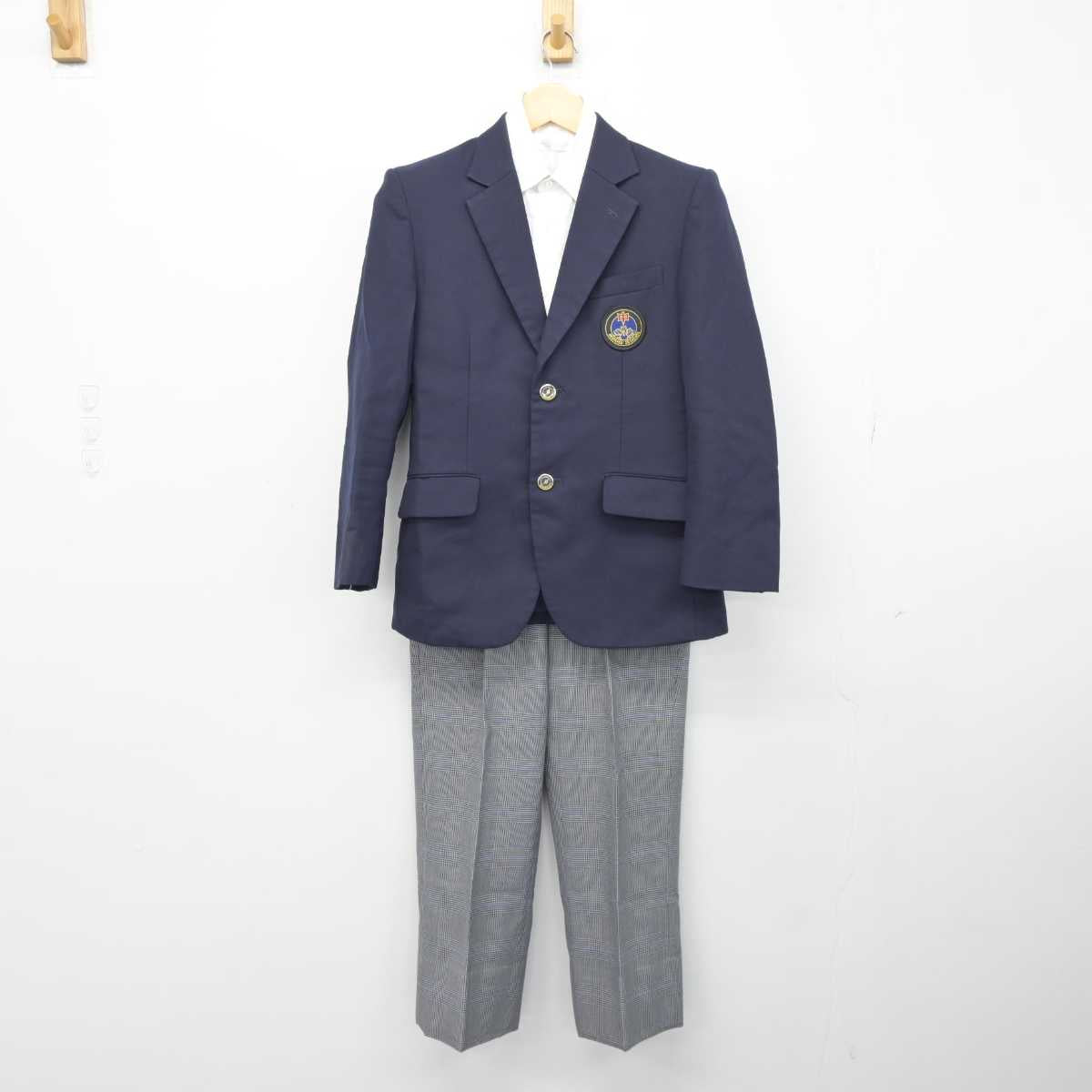 【中古】東京都 三宿中学校 男子制服 3点 (ブレザー・シャツ・ズボン) sf045802