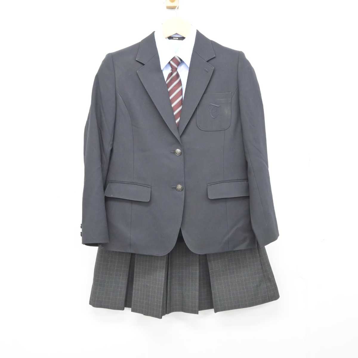 【中古】東京都 大成高等学校 女子制服 5点 (ブレザー・シャツ・ニット・スカート) sf045825