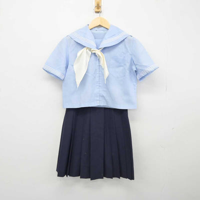 【中古】福井県 福井大学教育学部 附属義務教育学校 女子制服 4点 (セーラー服・スカート) sf045827