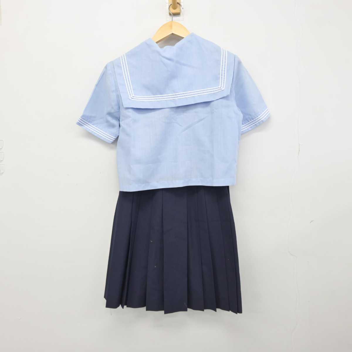 【中古】福井県 福井大学教育学部 附属義務教育学校 女子制服 4点 (セーラー服・スカート) sf045827