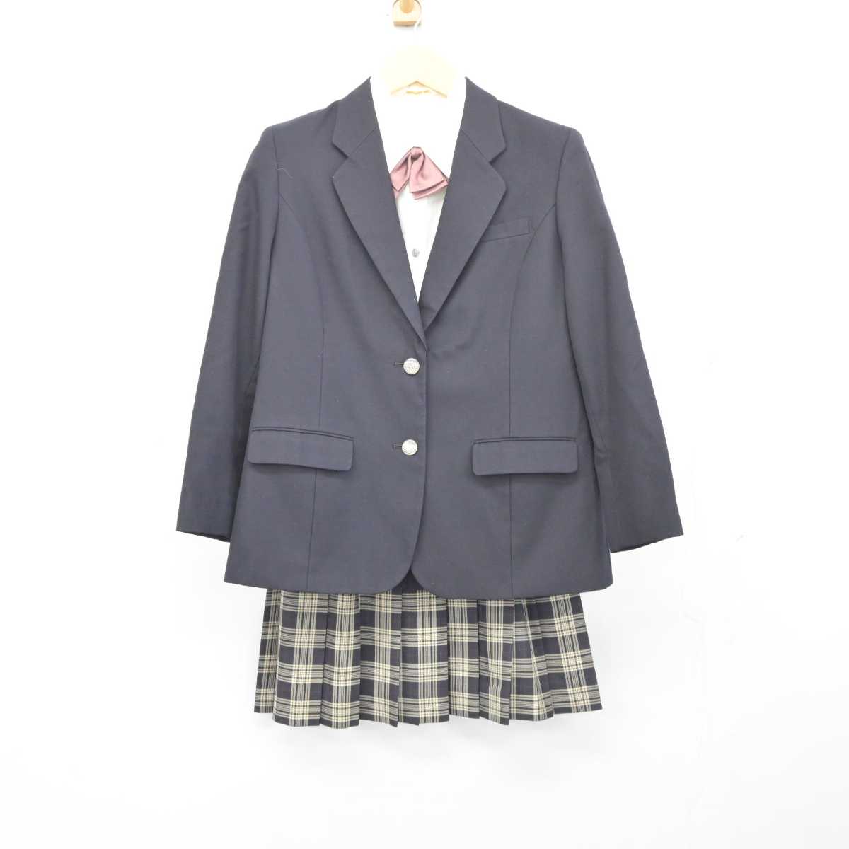 【中古】福井県 仁愛女子高等学校 女子制服 4点 (ブレザー・シャツ・スカート) sf045831