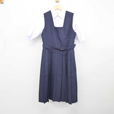 【中古】千葉県 浦安中学校 女子制服 3点 (シャツ・ジャンパースカート) sf045844