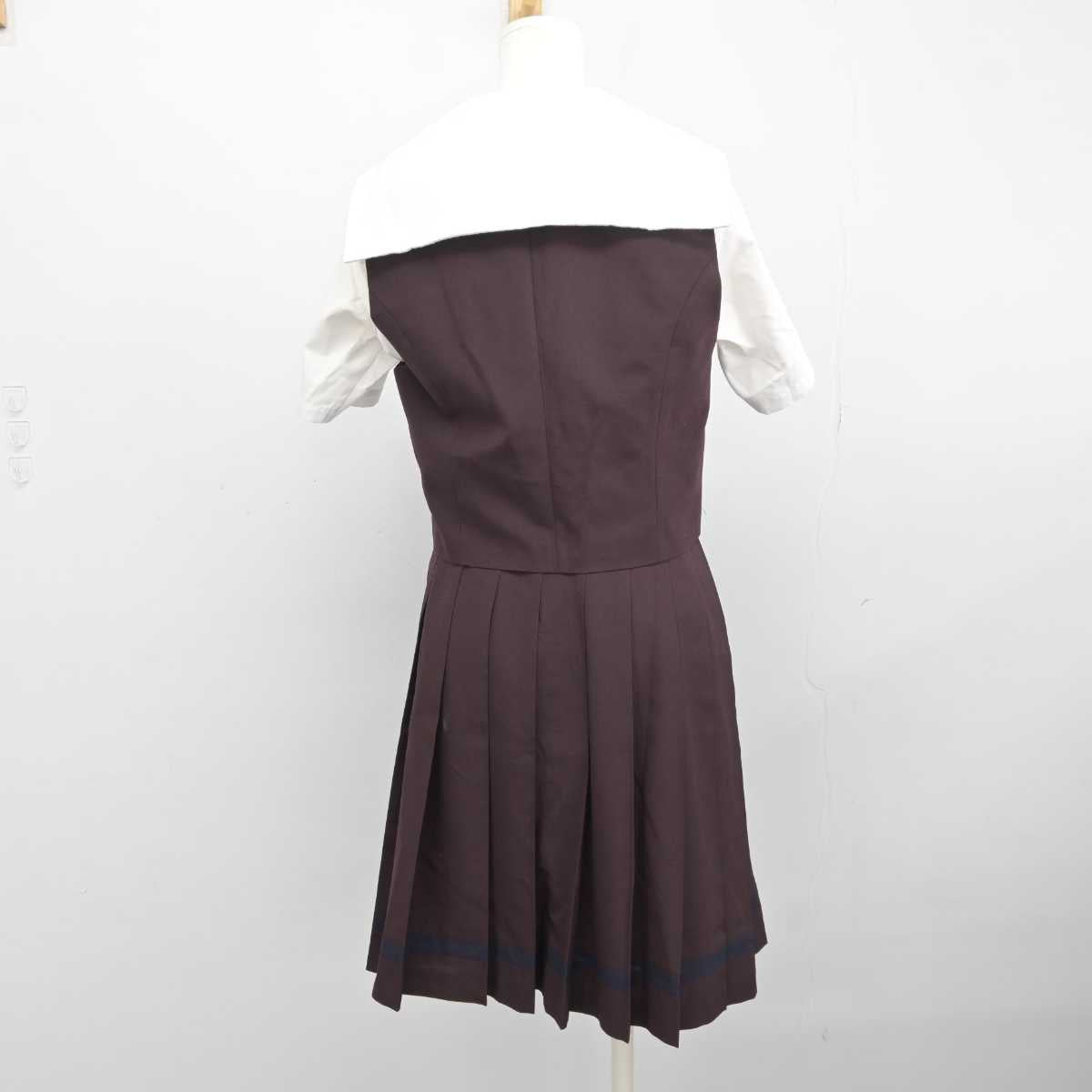 【中古】群馬県 共愛学園中学校高等学校 女子制服 3点 (ベスト・シャツ・スカート) sf045865