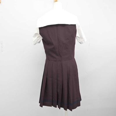 【中古】群馬県 共愛学園中学校高等学校 女子制服 3点 (ベスト・シャツ・スカート) sf045865