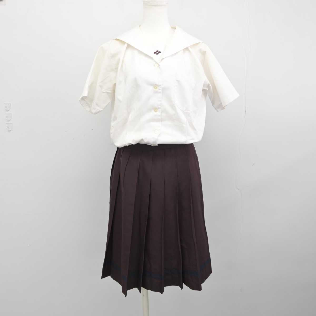 【中古】群馬県 共愛学園中学校高等学校 女子制服 3点 (ベスト・シャツ・スカート) sf045865