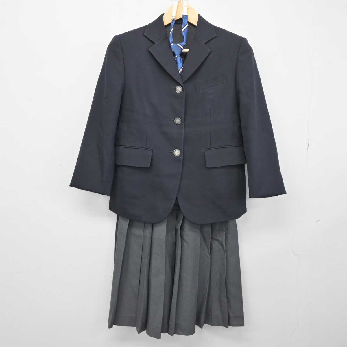 【中古】岡山県 京山中学校 女子制服 3点 (ブレザー・スカート) sf045911