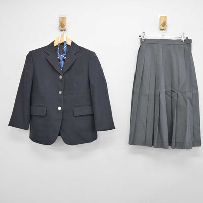 【中古】岡山県 京山中学校 女子制服 3点 (ブレザー・スカート) sf045911