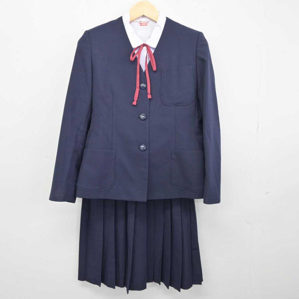 【中古】千葉県 蘇我中学校 女子制服 5点 (ブレザー・ベスト・シャツ・スカート) sf045941