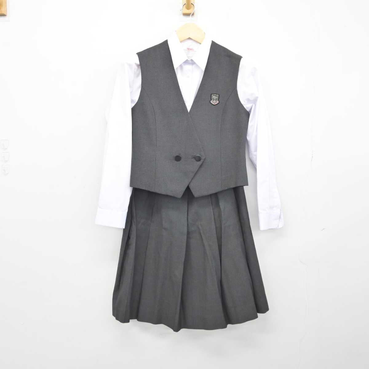 【中古】埼玉県 星野高等学校 女子制服 4点 (ブレザー・ベスト・シャツ・スカート) sf045957