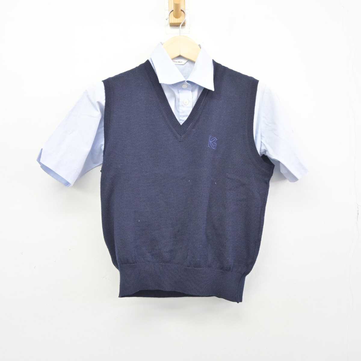 【中古】東京都 駒沢学園女子高等学校 女子制服 2点 (ニットベスト・シャツ) sf045975