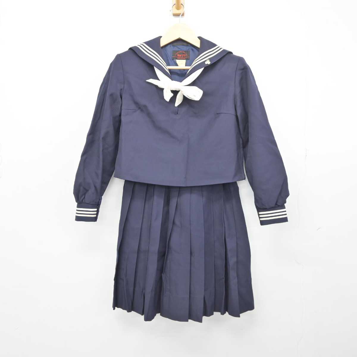 【中古】広島県 広島皆実高等学校 女子制服 4点 (セーラー服・スカート) sf046003