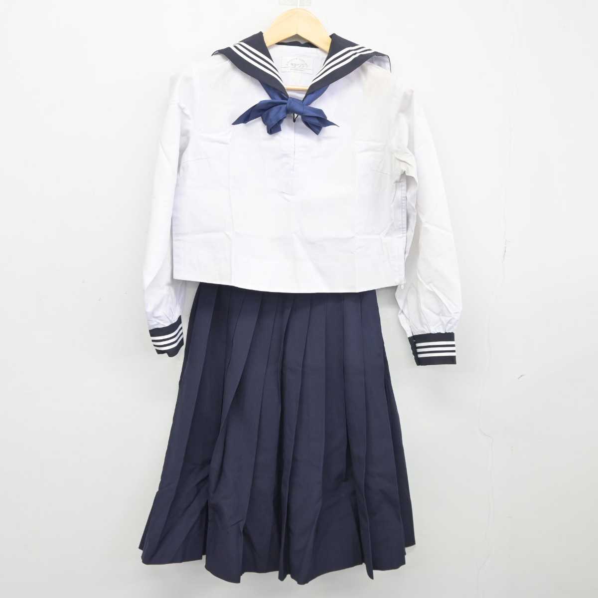 【中古】広島県 広島皆実高等学校 女子制服 4点 (セーラー服・スカート) sf046004