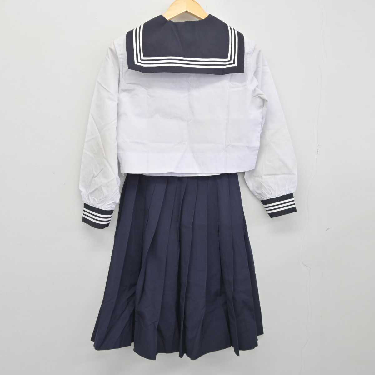 【中古】広島県 広島皆実高等学校 女子制服 4点 (セーラー服・スカート) sf046004